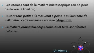 Les atomes et les molécules par Noah, Kylian et Bleart