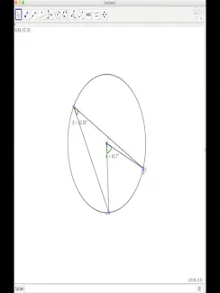 Construire une "monstration" du théorème de l'angle inscrit avec Geogebra