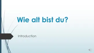 Introduction Wie alt bist du?