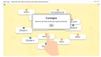 Explication 4 Learning App : associe les mots écrits aux mots prononcés