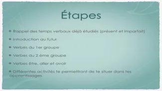 Capsule 1 -  Les verbes et leurs bases au futur - 6H