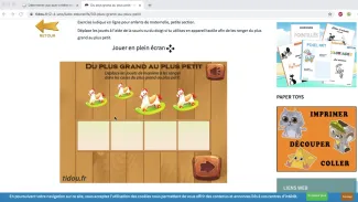 Consigne jeu : ranger du plus grand au plus petit