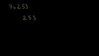 Multiplication en colonne, à un chiffre, avec retenues