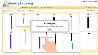 Rassemble les traits verticaux identiques