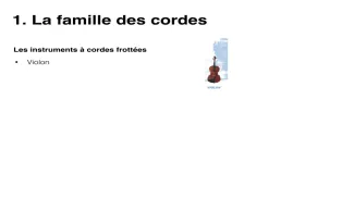 Les familles d'instrument dans un orchestre