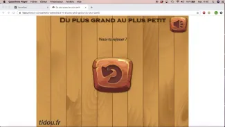 Consignes fin jeu classement grand petit