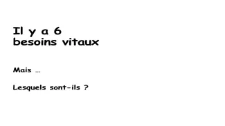Mène ton enquête. besoins vitaux