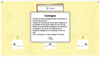 Consigne jeu : le son [a] dans le mot (évaluation)