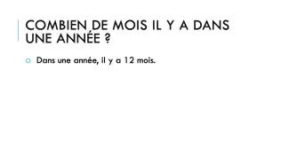 Les mois de l'année