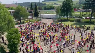 Lâcher de ballons du 50 ème bât A