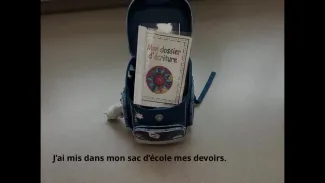 J’ai mis dans mon sac d’école…