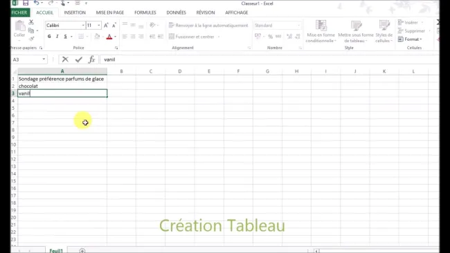 Les fonctions de base d'un logiciel tableur (excel)