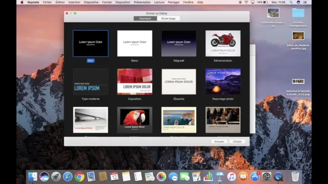 Capsule vidéo - tutoriel Keynote