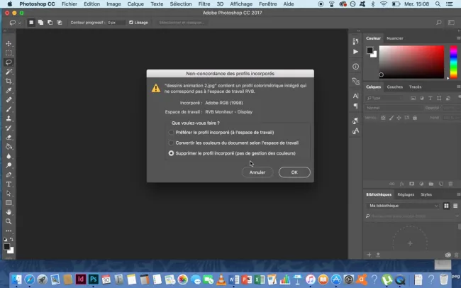 Préparation d'images dans Photoshop en vue d'une animation