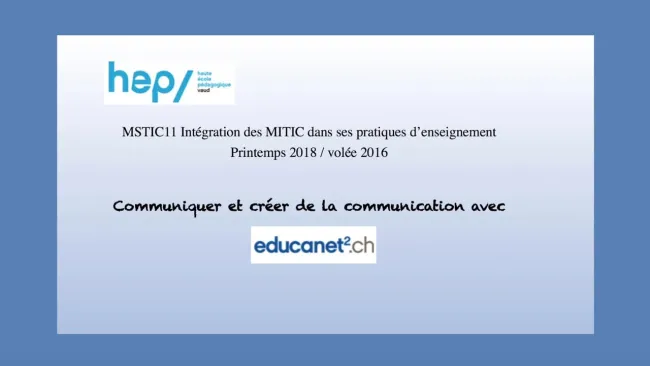 Communiquer et créer de l'information avec educanet2 - outil "Blogue"