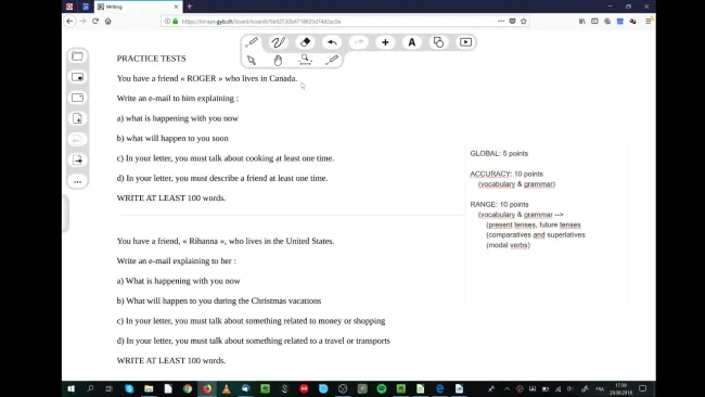 CG1 writing test preparation