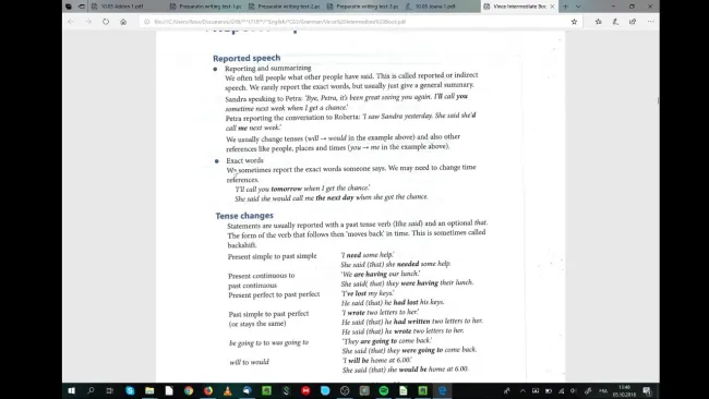 CG3 Reported Speech 1+2 (VINCE)