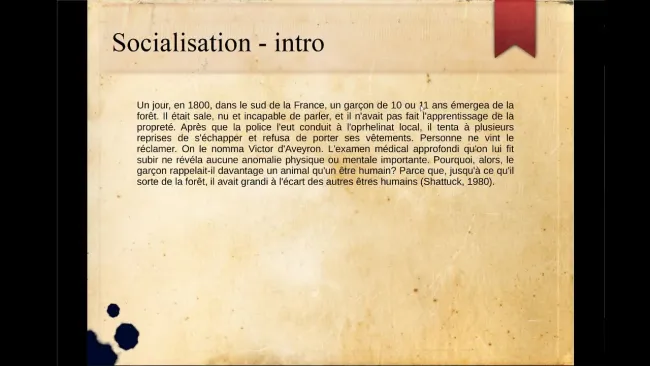 a - Socialisation INTRO