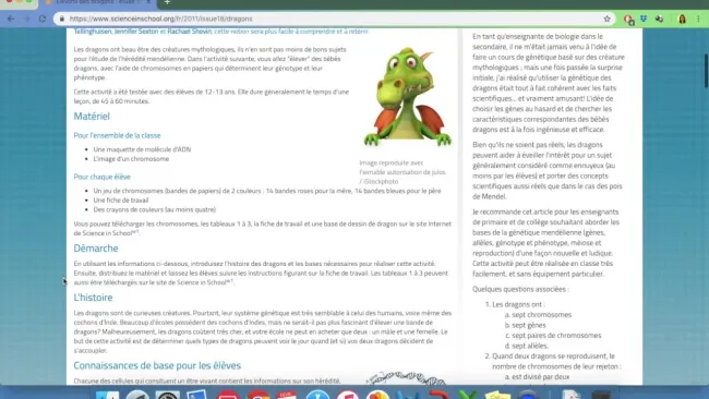 Activité ludique de génétique pour Secondaire II