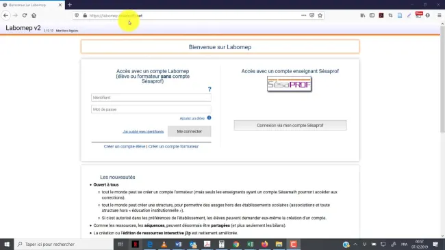 Labomep v2 . Introduction du portail