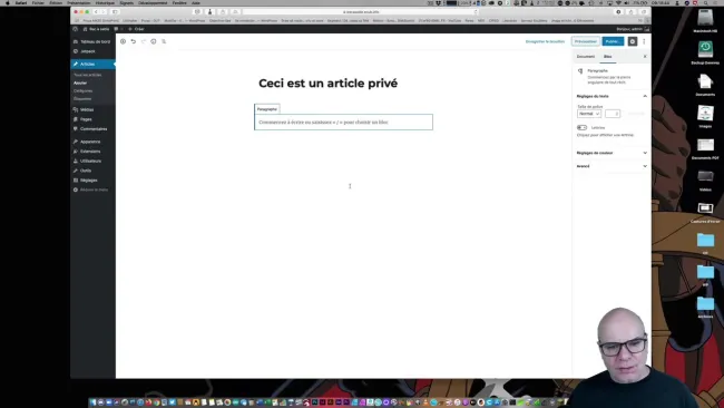 Tutoriel Wordpress 4: protéger son article par un mot de passe et fonctions avancées de publication