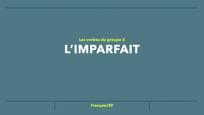 Conjugaison des verbes du groupe 3 - activité 6