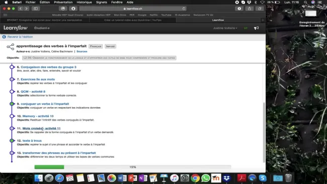 présentation learnflow sur l'imparfait (partage d'écran)