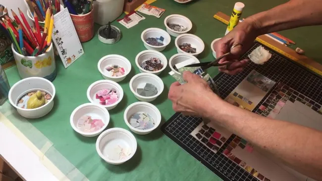 Mosaïque de papiers récup
