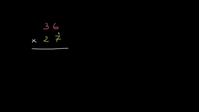 Multiplication en colonne, à deux chiffres, avec retenues
