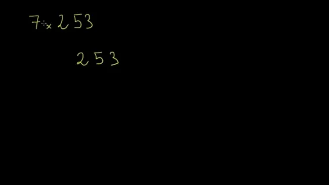 Multiplication en colonne, à un chiffre, avec retenues