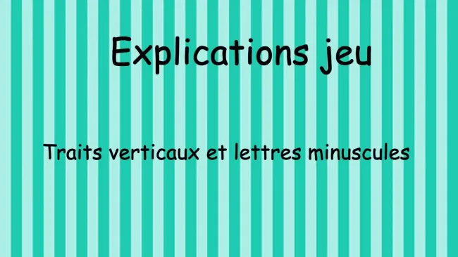 Traits verticaux et lettres minuscules - gestes graphiques