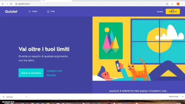 Come si creano della carte su Quizlet? (vidéo en italien)