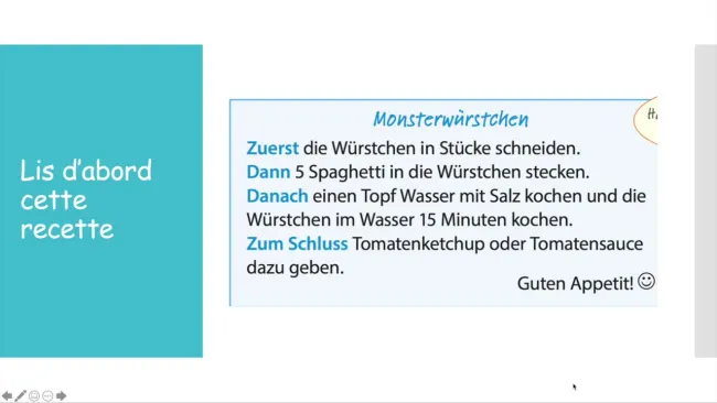 Zuerst, dann, danach, zum Schluss