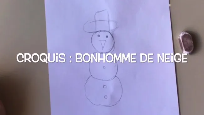 Le croquis : mon bonhomme de neige.