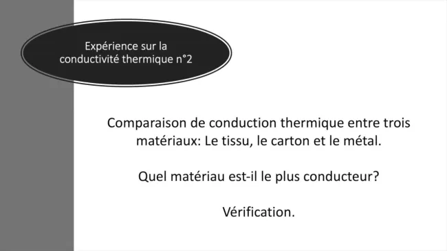 Conduction thermique - Retour sur expérience n°2
