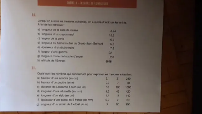 Consignes exercices 10 et 11 p.42