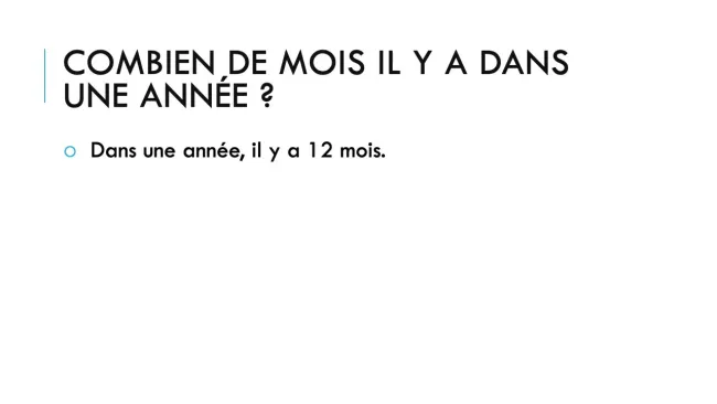 Les mois de l'année