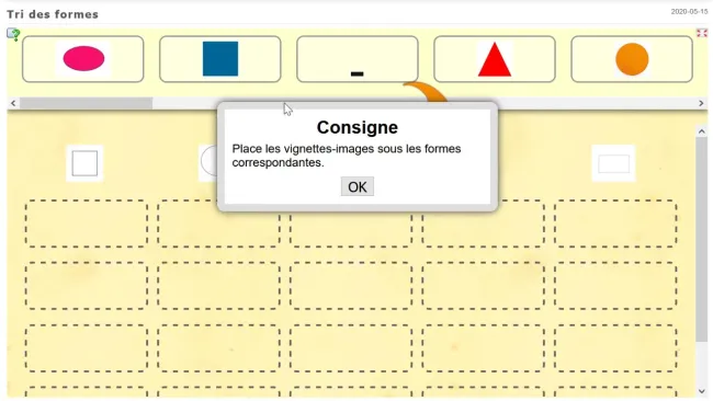 Consigne classer les formes