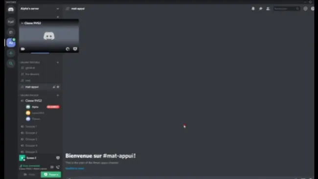 Exemple streaming Discord, cours en ligne