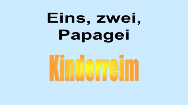 Eins, zwei...Papagei