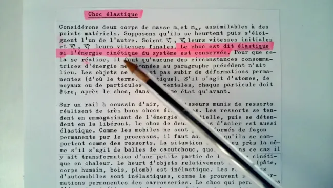 Choc élastique