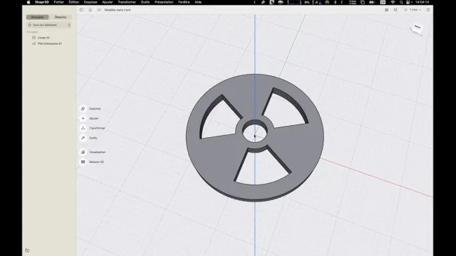 Shapr3D: conception d'un jeton de caddie