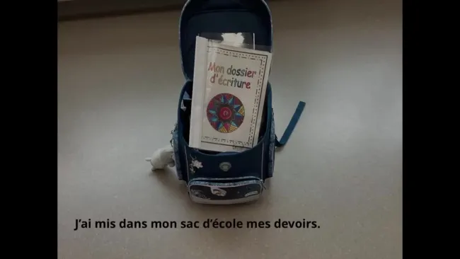 J’ai mis dans mon sac d’école…