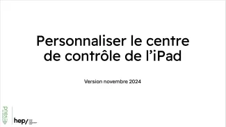 Tutoriel iPad Centre de contrôle