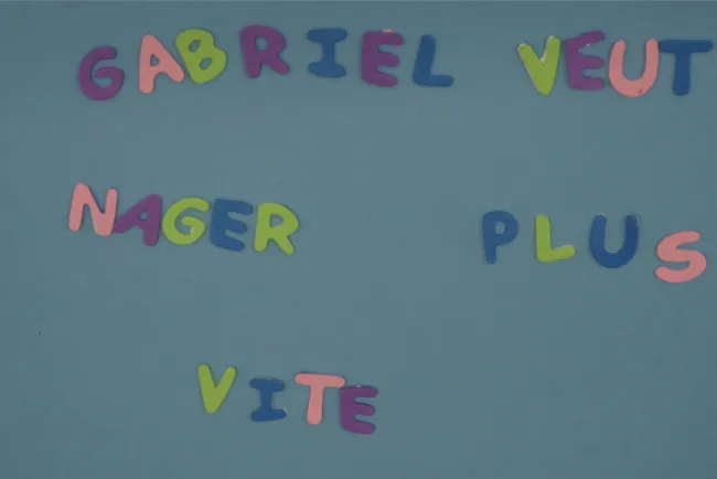 Gabriel veut nager plus vite