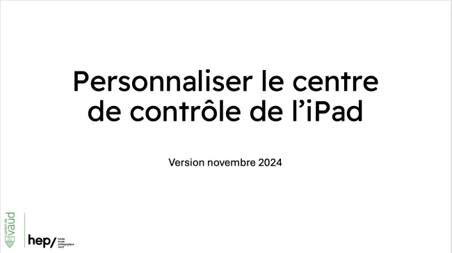 Tutoriel iPad Centre de contrôle