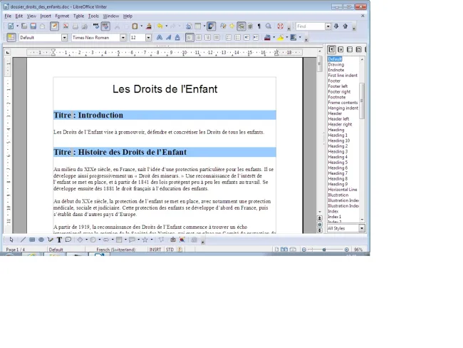 Writer - Les styles