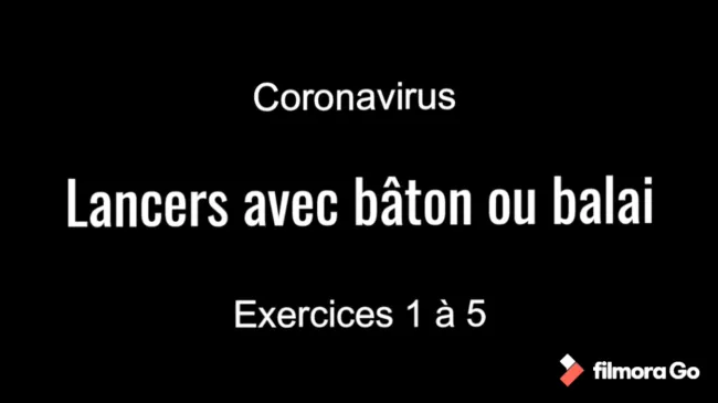 Défi coronavirus avec bâton vidéo 1 Lancers